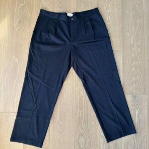 Bound - Navy Pleated Smart Trousers